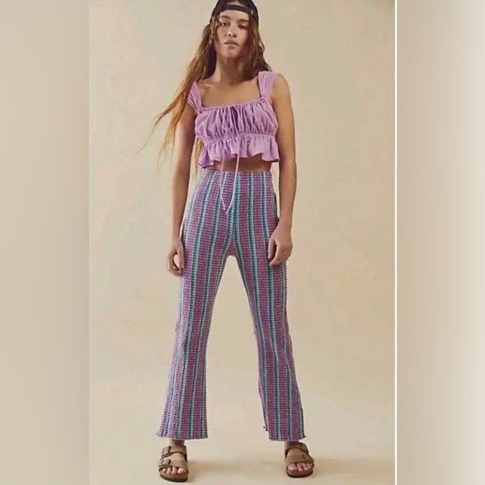 Free People Fine Line Slim Pants Purple Size XS - Picture 2 of 7